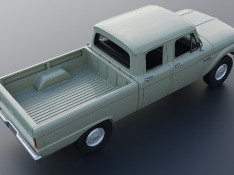 Pickup Truck F250 Crew Cab 1966 3D Druckmodell