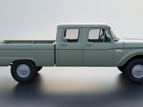 Pickup Truck F250 Crew Cab 1966 3D Druckmodell