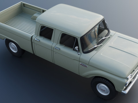 Pickup Truck F250 Crew Cab 1966 3D Druckmodell