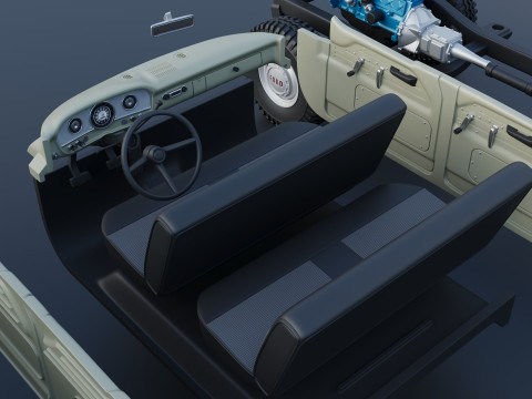 Pickup Truck F250 Crew Cab 1966 3D Druckmodell
