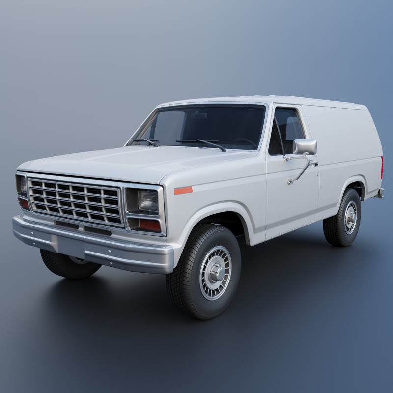 B-150 Panel Truck 1980 3D Print Model .c4d .max .obj .3ds .fbx .stl .blend