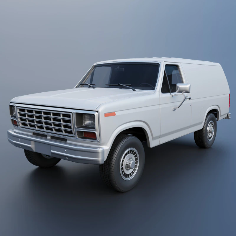 B-150 Panel Truck 1980 3D Print Model .c4d .max .obj .3ds .fbx .stl .blend