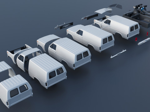 B-150 Panel Truck 1980 3D Print Model