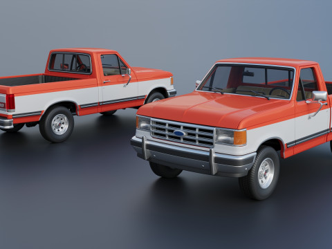 Pickup Truck F-150 Short Bed 1987 3D Print Model