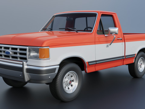 Pickup Truck F-150 Short Bed 1987 3D Print Model