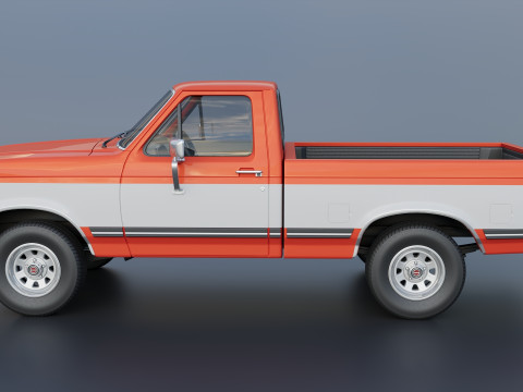 Pickup Truck F-150 Short Bed 1987 3D Print Model