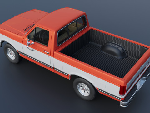 Pickup Truck F-150 Short Bed 1987 3D Print Model