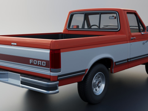Pickup Truck F-150 Short Bed 1987 3D Print Model