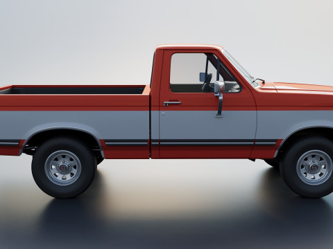 Pickup Truck F-150 Short Bed 1987 3D Print Model