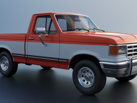 Pickup Truck F-150 Short Bed 1987 3D Print Model