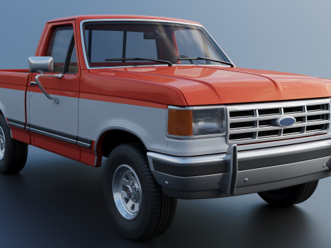 Pickup Truck F-150 Short Bed 1987 3D Print Model