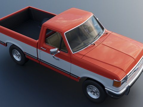 Pickup Truck F-150 Short Bed 1987 3D Print Model