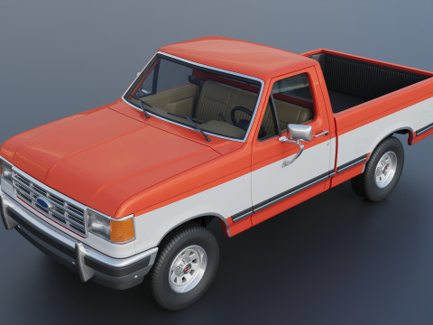 Pickup Truck F-150 Short Bed 1987 3D Print Model