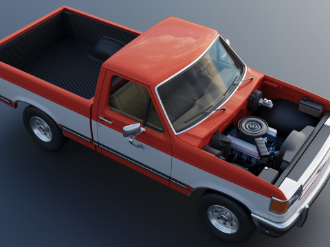 Pickup Truck F-150 Short Bed 1987 3D Print Model