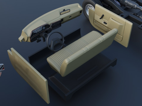 Pickup Truck F-150 Short Bed 1987 3D Print Model