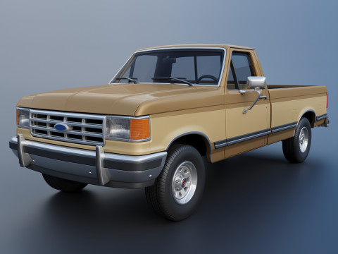 Pickup Truck F-150 Long Bed 1987 Modello di stampa 3D