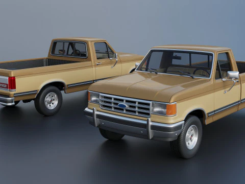 Pickup Truck F-150 Long Bed 1987 3D Print Model
