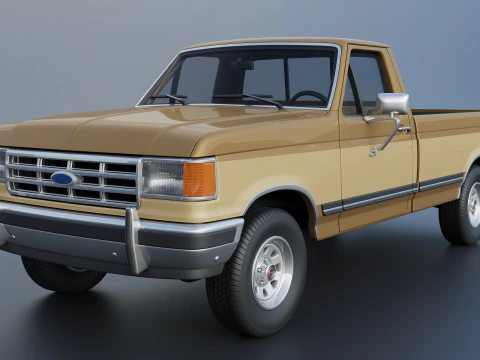 Pickup Truck F-150 Long Bed 1987 3D Print Model