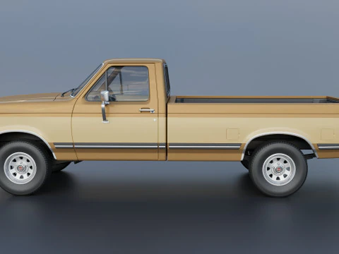 Pickup Truck F-150 Long Bed 1987 3D Print Model