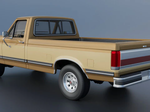 Pickup Truck F-150 Long Bed 1987 3D Print Model