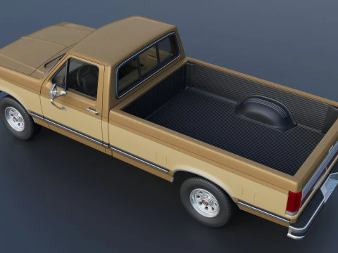 Pickup Truck F-150 Long Bed 1987 3D Print Model