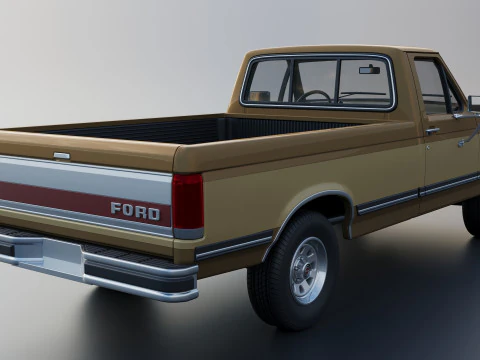 Pickup Truck F-150 Long Bed 1987 3D Print Model