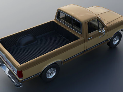 Pickup Truck F-150 Long Bed 1987 3D Print Model