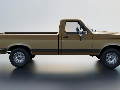 Pickup Truck F-150 Long Bed 1987 3D Print Model