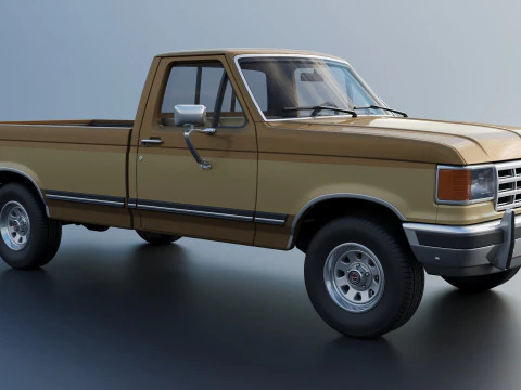 Pickup Truck F-150 Long Bed 1987 3D Print Model