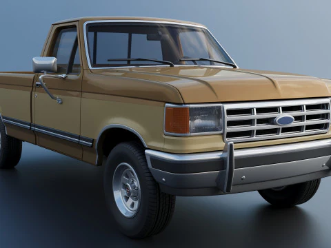 Pickup Truck F-150 Long Bed 1987 3D Print Model