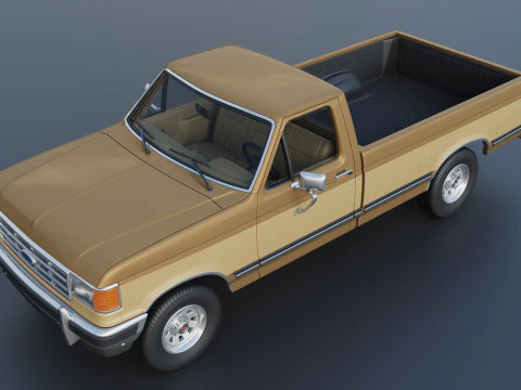 Pickup Truck F-150 Long Bed 1987 3D Print Model