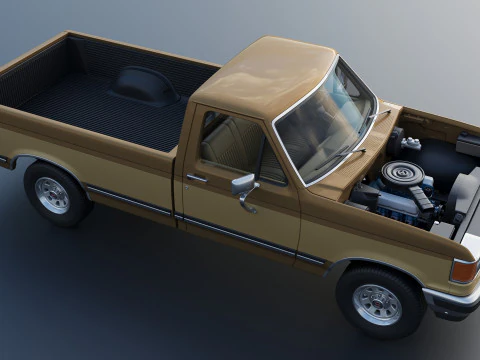 Pickup Truck F-150 Long Bed 1987 3D Print Model