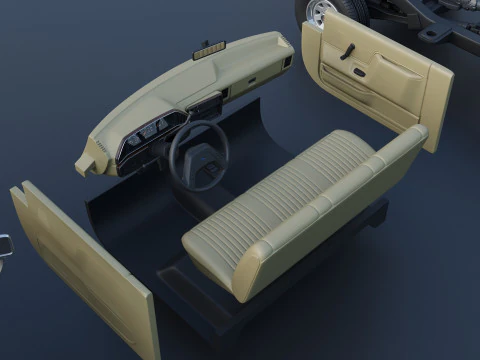 Pickup Truck F-150 Long Bed 1987 3D Print Model