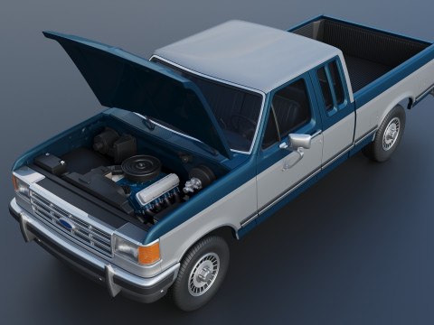 Camioneta F-150 de caja larga 1987 Modelo de impresión 3D
