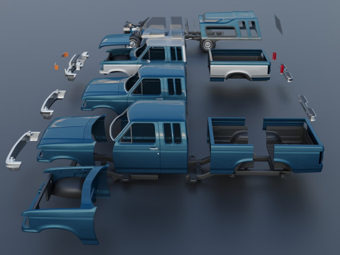 Camioneta F-150 de caja larga 1987 Modelo de impresión 3D