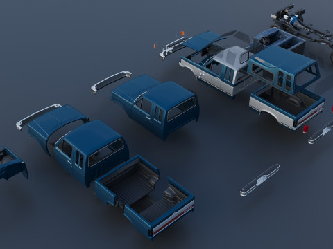 Camioneta F-150 de caja larga 1987 Modelo de impresión 3D