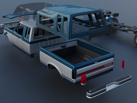 Camioneta F-150 de caja larga 1987 Modelo de impresión 3D