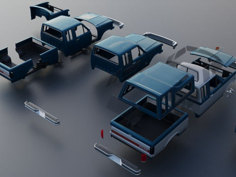 Camioneta F-150 de caja larga 1987 Modelo de impresión 3D