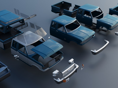 Camioneta F-150 de caja larga 1987 Modelo de impresión 3D