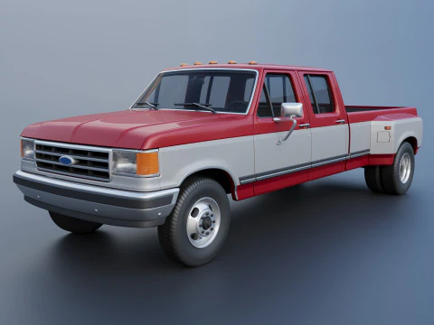 Pickup Truck F-350 Crew Cab Dually 1987 3D Print Model