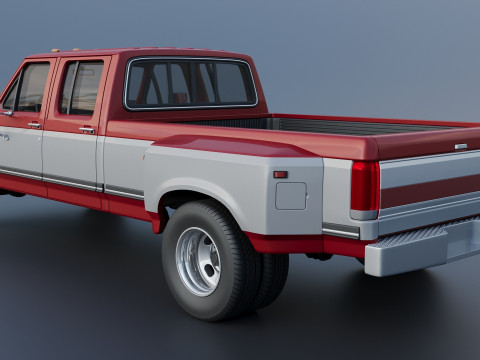 Kamyonet F-350 Mürettebat Kabini İkili 1987 3D Baskı Modeli