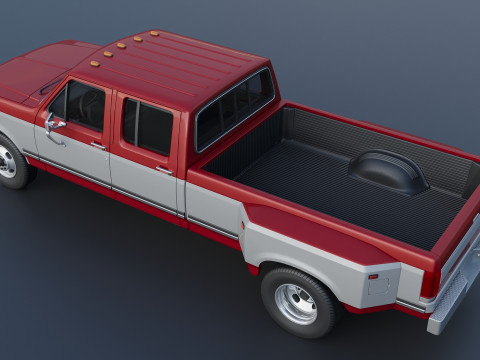 Kamyonet F-350 Mürettebat Kabini İkili 1987 3D Baskı Modeli