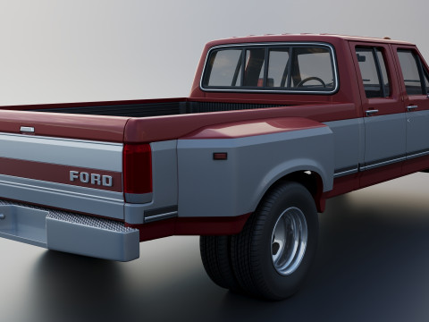 Kamyonet F-350 Mürettebat Kabini İkili 1987 3D Baskı Modeli