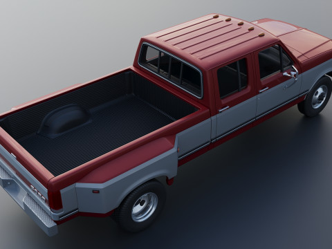 Kamyonet F-350 Mürettebat Kabini İkili 1987 3D Baskı Modeli