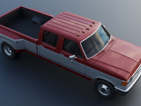 Kamyonet F-350 Mürettebat Kabini İkili 1987 3D Baskı Modeli