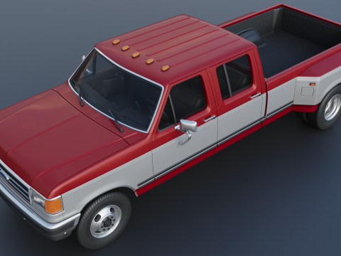 Kamyonet F-350 Mürettebat Kabini İkili 1987 3D Baskı Modeli