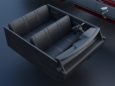 Kamyonet F-350 Mürettebat Kabini İkili 1987 3D Baskı Modeli