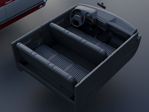 Kamyonet F-350 Mürettebat Kabini İkili 1987 3D Baskı Modeli