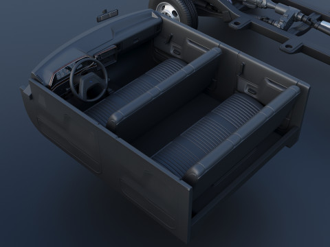 Kamyonet F-350 Mürettebat Kabini İkili 1987 3D Baskı Modeli