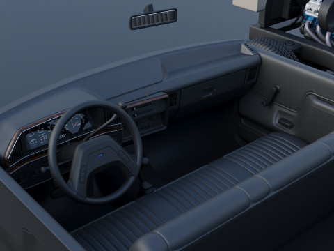 Kamyonet F-350 Mürettebat Kabini İkili 1987 3D Baskı Modeli